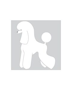 K-Design Poodle T-trim Sticker Left Wit 10 cm