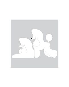 K-Design Poodle Double Sticker Left White 10 cm