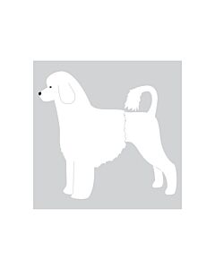 K-Design Portuguese Water Dog Lion Sticker Left White 10 cm