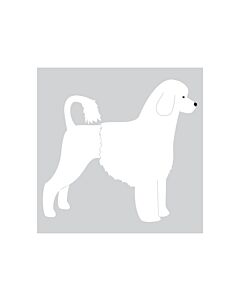K-Design Portuguese Water Dog Lion Sticker Right White 10 cm