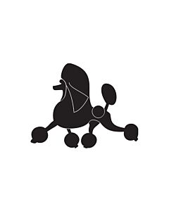 K-Design Poodle Running Sticker Left Black 10 cm