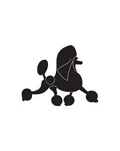 K-Design Poodle Running Sticker Right Black 10 cm