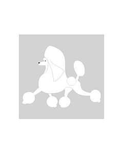 K-Design Poodle Running Sticker Left White 10 cm