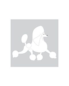 K-Design Poodle Running Sticker Right White 10 cm