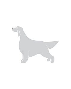 K-Design Setter Dog Sticker Left Silver 10 cm