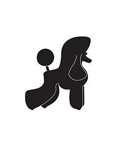 K-Design Poodle Puppy Sticker Right Black 25 cm