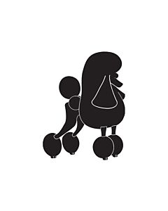 K-Design Poodle Continental Sticker Right Black 25 cm