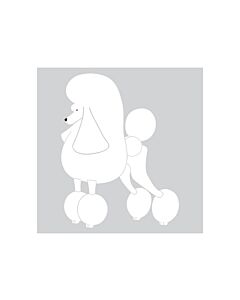 K-Design Poodle Continental Sticker Left White 25 cm