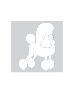 K-Design Poodle Continental Sticker Right White 25 cm
