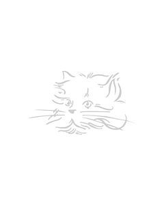 K-Design Cat Sticker Left Silver 25 cm