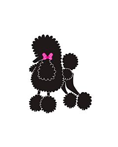 K-Design Poodle Bow Tie Sticker Left Black 25 cm