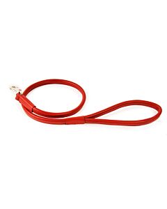 Dapper Dogs Lead Round Cow Leather 100cm x 6mm Red Leather Lead