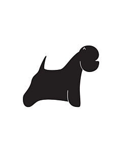 K-Design West Highland Terrier Autocollant Droite Noir 10 cm