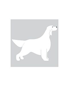 K-Design Setter Dog Sticker Droite Blanc 10 cm