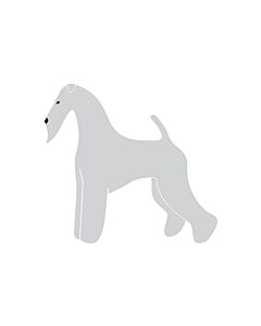 K-Design Airdale Terrier Aurtocollant Gauche Argent 25 cm