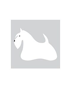 K-Design Terrier Ecossais Autcollant Gauche Blanc 25 cm