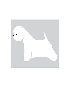 K-Design West Highland Terrier Autcollant Gauche Blanc 25 cm