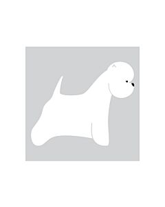 K-Design West Highland Terrier Autcollant Droite Blanc 25 cm