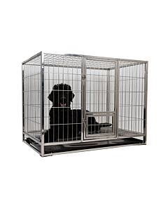 Groom-X Cage d'Attente en Acier Inoxydable XL 110 x 72 x 86 cm