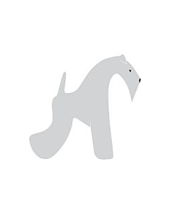 K-Design Kerry Blue Terrier Sticker Rechts Zilver 10 cm
