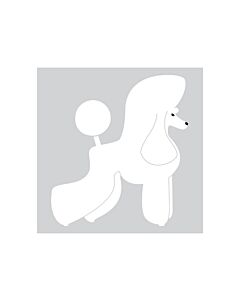 K-Design Poedel Puppy Sticker Rechts Wit 10 cm