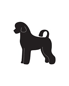 K-Design Portugese Waterhond Puppy Sticker Links Zwart 10 cm