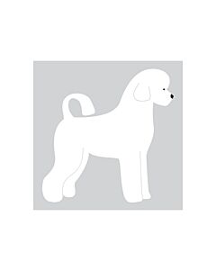 K-Design Portugese Waterhond Puppy Sticker Rechts Wit 10 cm