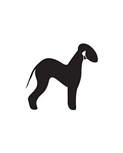 K-Design Bedlington Terrier Sticker Rechts Zwart 10 cm