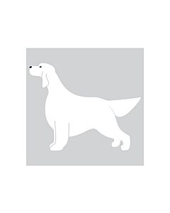 K-Design Setter Hond Sticker Links Wit 10 cm