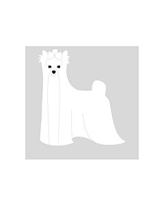 K-Design Yorkshire Terrier Sticker Links Wit 10 cm