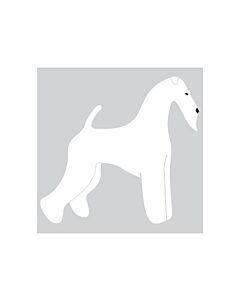 K-Design Airdale Terrier Sticker Rechts Wit 25 cm