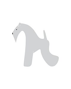 K-Design Kerry Blue Terrier Sticker Links Zilver 25 cm