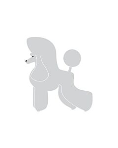 K-Design Poedel Puppy Sticker Links Zilver 25 cm