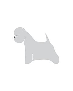 K-Design West Highland Terrier Sticker Links Zilver 25 cm