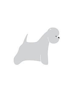 K-Design West Highland Terrier Sticker Rechts Zilver 25 cm