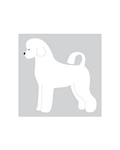 K-Design Portugese Waterhond Puppy Sticker Links Wit 25 cm