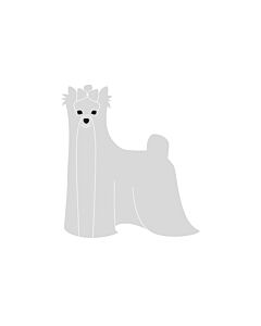 K-Design Yorkshire Terrier Sticker Links Zilver 25 cm
