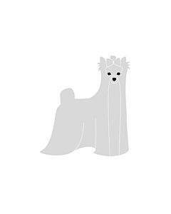 K-Design Yorkshire Terrier Sticker Rechts Zilver 25 cm