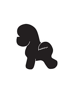 K-Design Bichon Sticker Links Zwart 50 cm