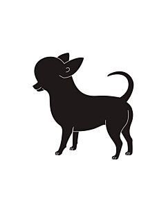 K-Design Chihuahua Sticker Links Zwart 25 cm