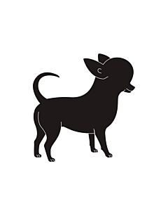 K-Design Chihuahua Sticker Rechts Zwart 25 cm