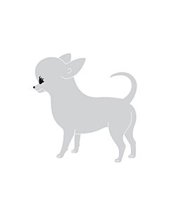 K-Design Chihuahua Sticker Links Zilver 25 cm