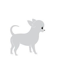 K-Design Chihuahua Sticker Rechts Zilver 25 cm