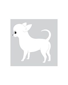 K-Design Chihuahua Sticker Links Wit 25 cm