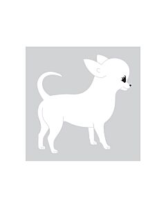 K-Design Chihuahua Sticker Rechts Wit 25 cm